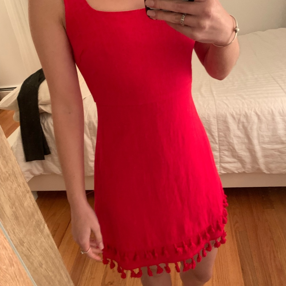 Red dress from Lulu’s!